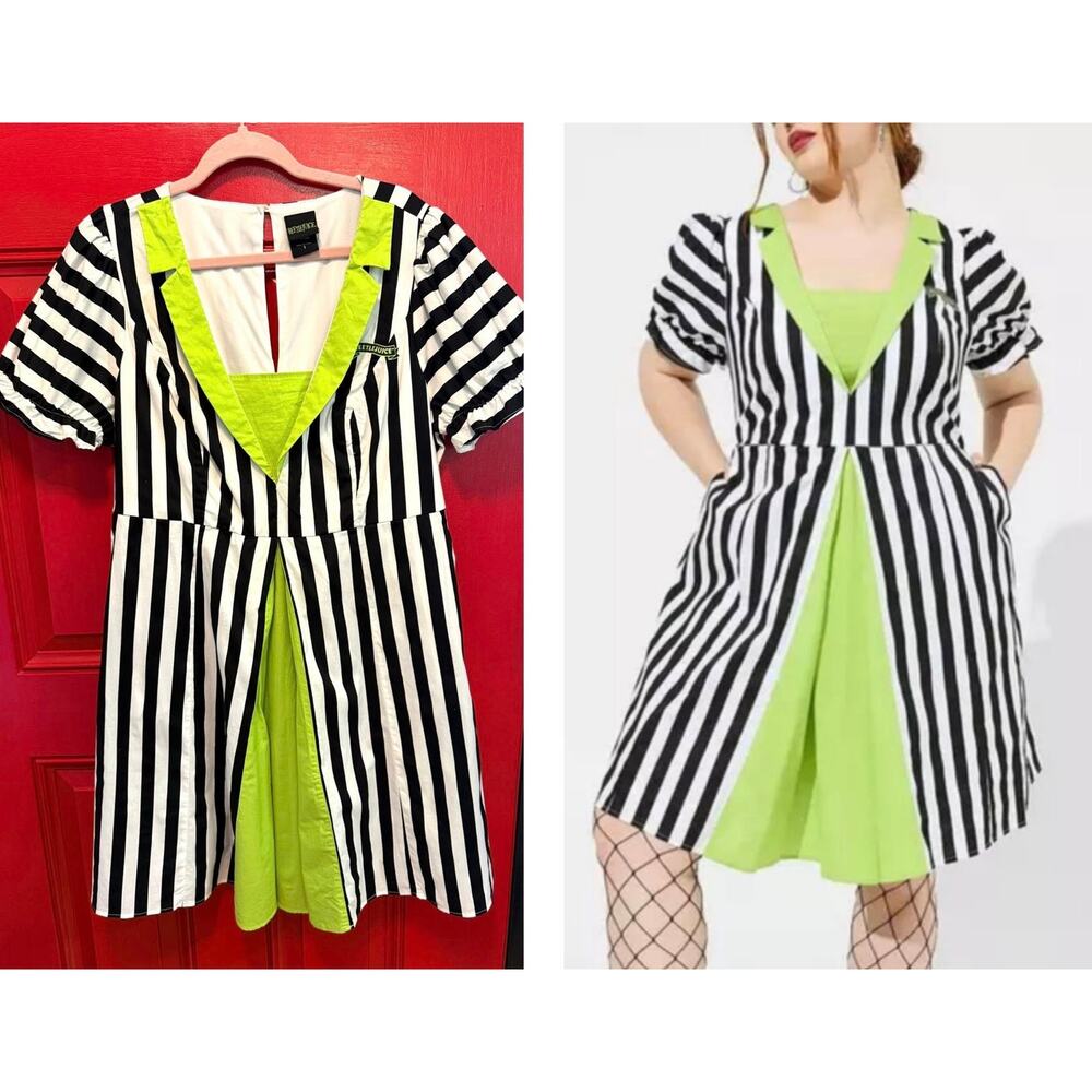 Torrid Plus Size 1 (1X 14/16) Beetlejuice Movie Cosplay Costume Halloween Dress